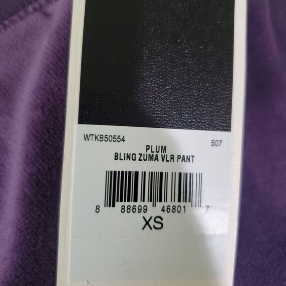 Juicy Couture womens zuma pants velour jogger purple size XS Back Pockets new - Picture 6 of 13